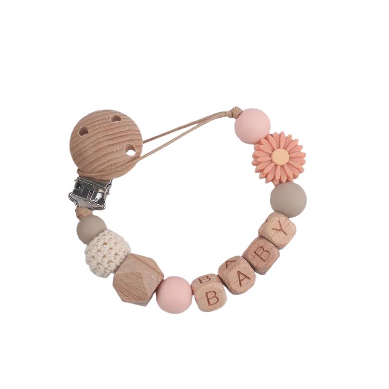 Baby Products Eco Friendly - Handgemaakte gratis gepersonaliseerde naam siliconen houten