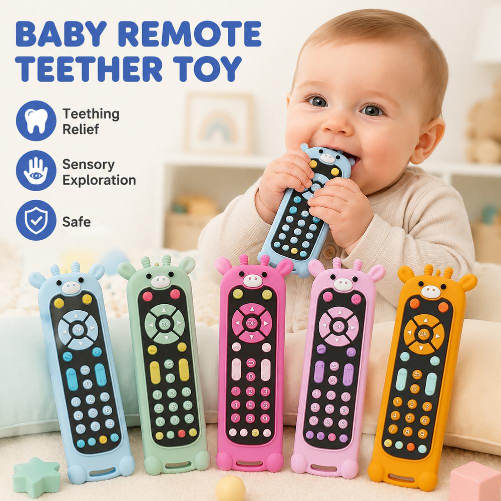 Baby Products Natural - Siliconen afstandsbediening bijtspeeltje, interactief speeltje voor