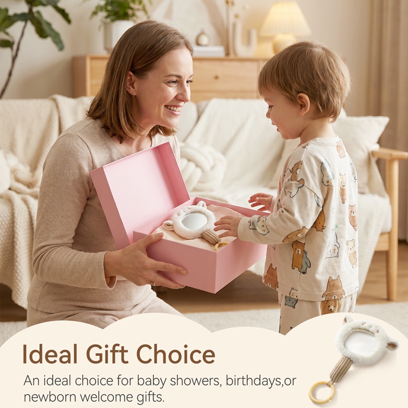 Baby Products Game - Cadeaus voor pasgeborenen: Pluche konijntje, handspiegel,
