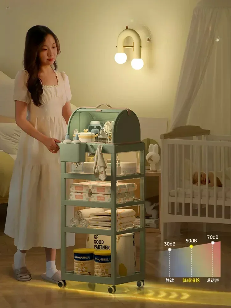 Baby Products Eco Friendly - Mobiele Opslagrekken-Transparante Plastic Trolleys, Organizer Voor